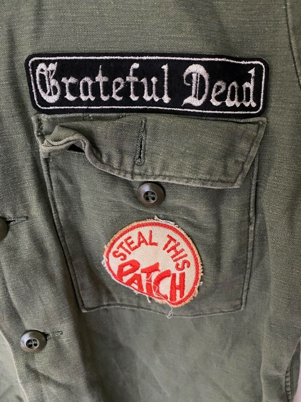 MadeWorn Grateful Dead Military Jacket XS/S Olive Green Patches NWT - Picture 7 of 7